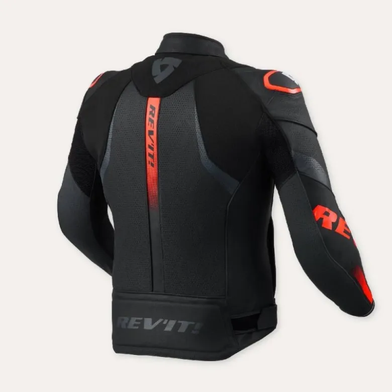 Giacca In Pelle Revit Hyperspeed 3 Air Nero Neon Rosso