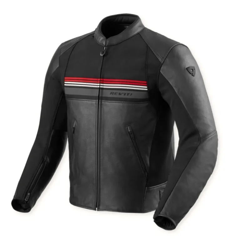 Giacca In Pelle Revit Mile 2 Nero Rosso