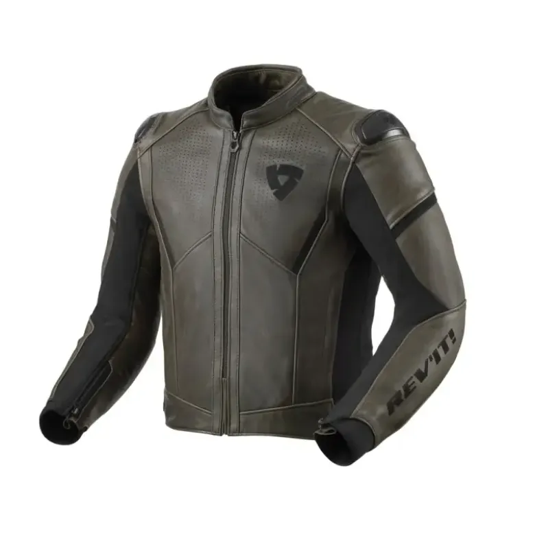 Giacca In Pelle Revit Parallax Nero Oliva