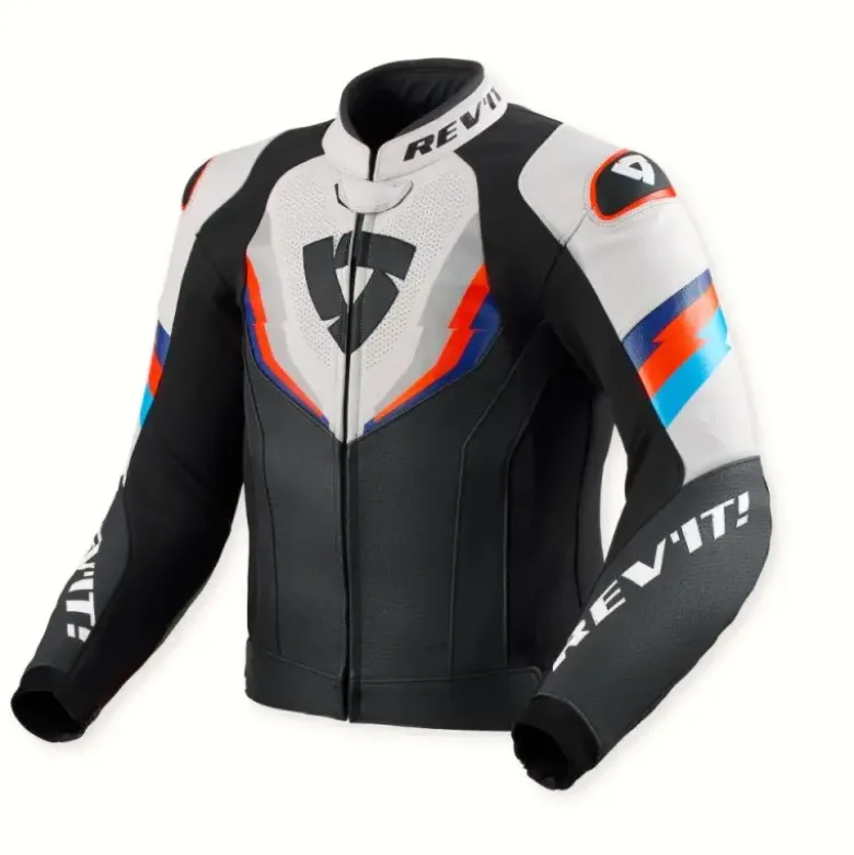 Giacca In Pelle Revit Quantum 3 Nero Grigio Chiaro
