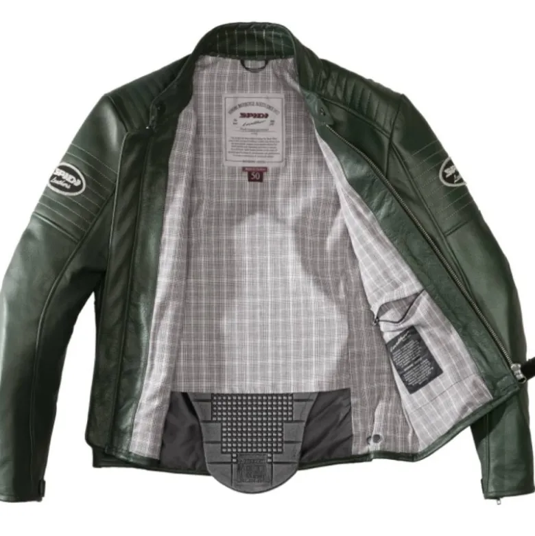 Giacca in Pelle Spidi Clubber Verde Ghiaccio