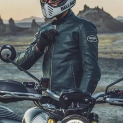 Giacca in Pelle Spidi Clubber Verde Ghiaccio