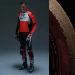 Giacca In Pelle Spidi Hyper-V Pro Perforated Rosso Fluo Bianco Nero