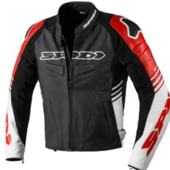 Giacca in Pelle Spidi Track Warrior Rosso