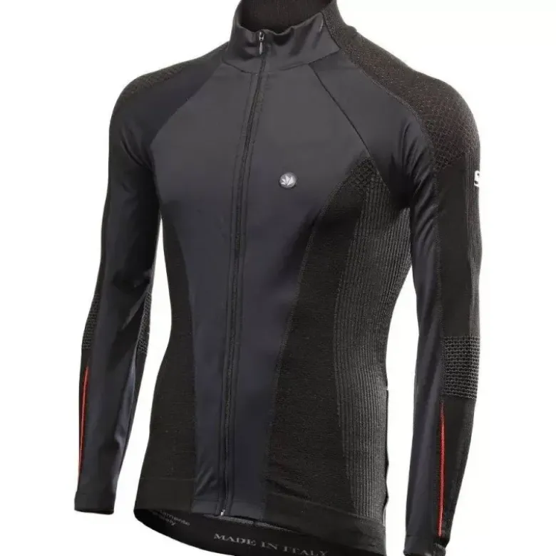 Giacca In Tessuto Antivento Unisex Sixs WIND-JERSEY-WT Nero Rosso