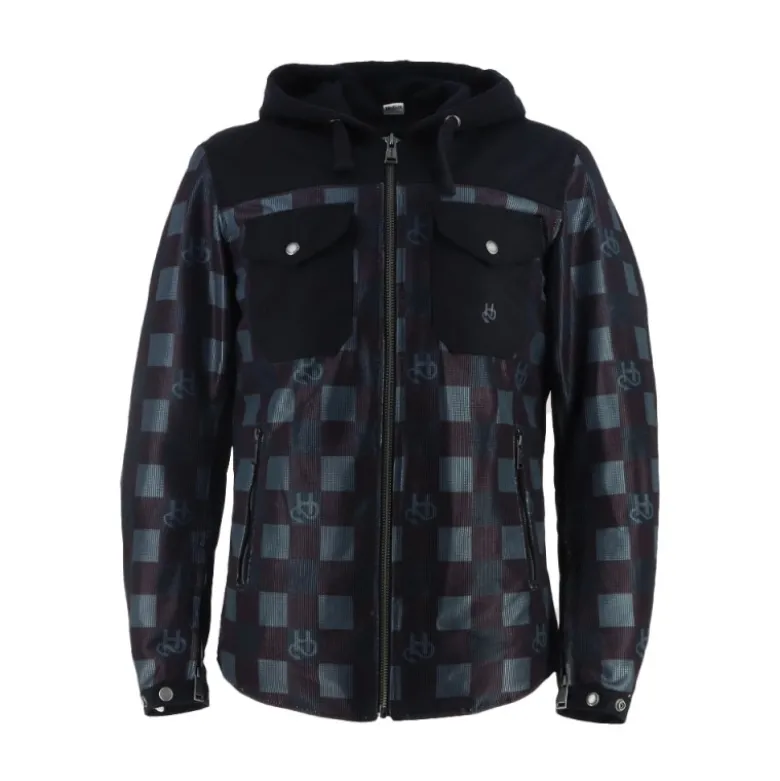 Giacca in Tessuto Helstons Wood Air Canvas Nero Grigio