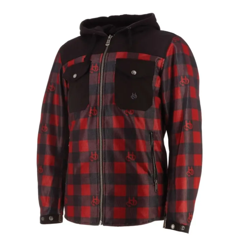 Giacca In Tessuto Helstons Wood Air Canvas Nero Rosso
