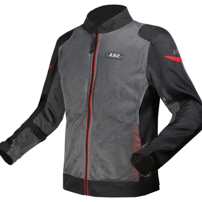 Giacca In Tessuto Ls2 Airy Evo Grigio Nero Rosso