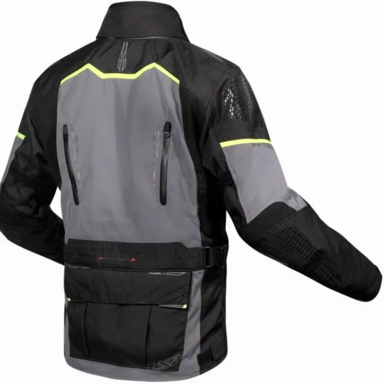Giacca in Tessuto Ls2 Apollo Nero Grigio Scuro H-V Giallo