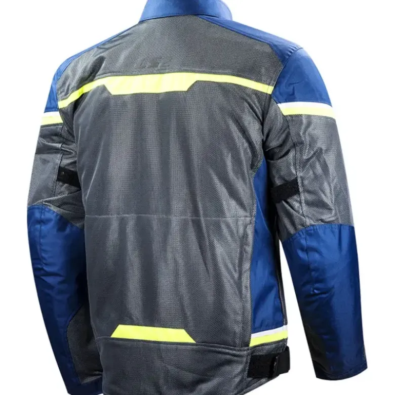 Giacca In Tessuto LS2 Riva Blu Grigio Scuro H-V Giallo