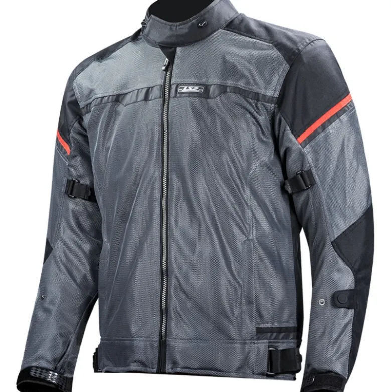 Giacca In Tessuto LS2 Riva Nero Grigio Scuro Rosso