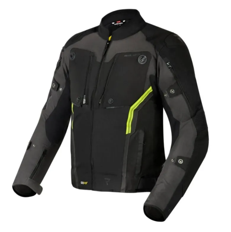 Giacca In Tessuto Rebelhorn Borg Nero Grigio Scuro Giallo Fluo