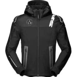 Giacca in Tessuto Spidi Hoodie Warrior Nero Bianco