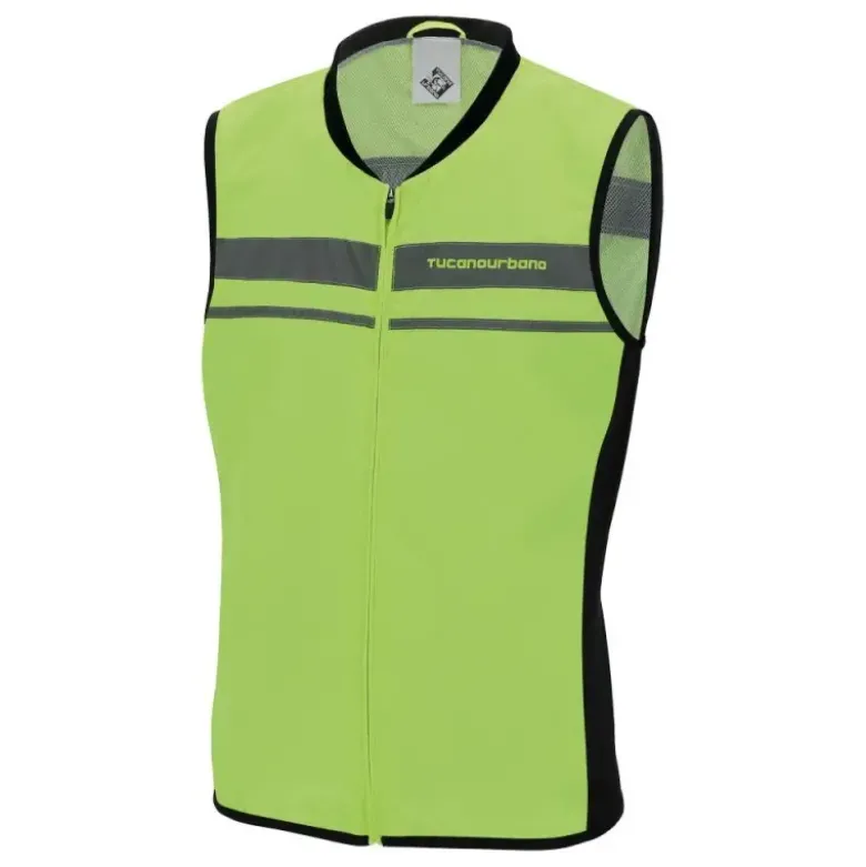 Gilet In Tessuto Alta Visibilità Tucano Urbano Nano Flex Gilet Giallo Fluo