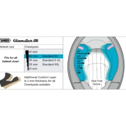 Guanciali Shoei Cheek Pad 43 XS Per Caschi Glamster / Glamster 06