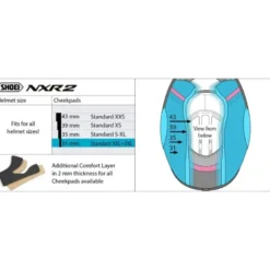 Guanciali Shoei Cheek Pad 31 XXL/3XL Per Caschi NXR 2