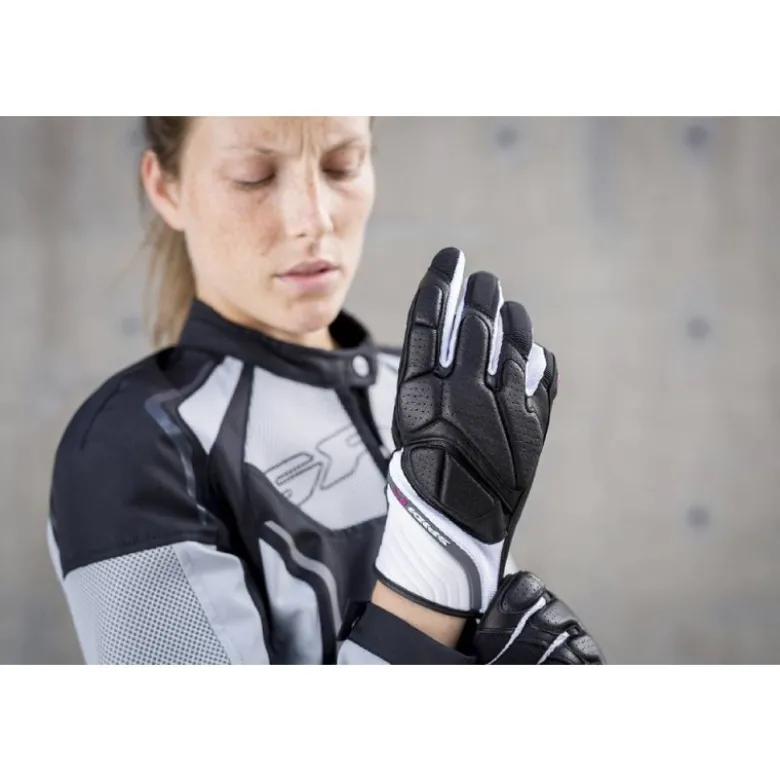 Guanti Donna In Pelle Spidi S-4 Lady Nero Bianco
