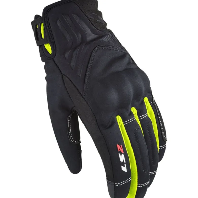 Guanti Donna In Tessuto Ls2 Jet II Nero H-V Giallo