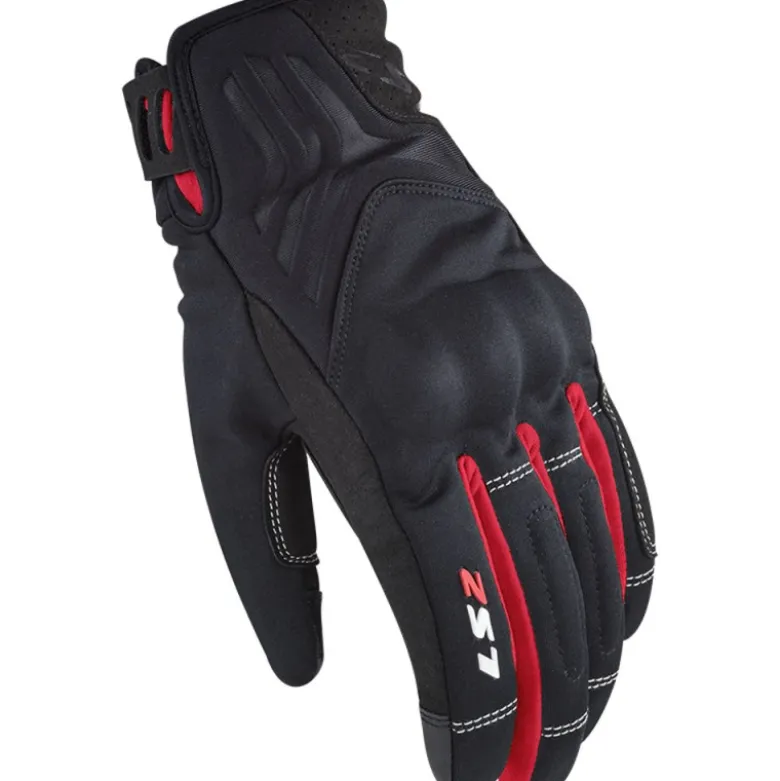 Guanti Donna In Tessuto Ls2 Jet II Nero Rosso