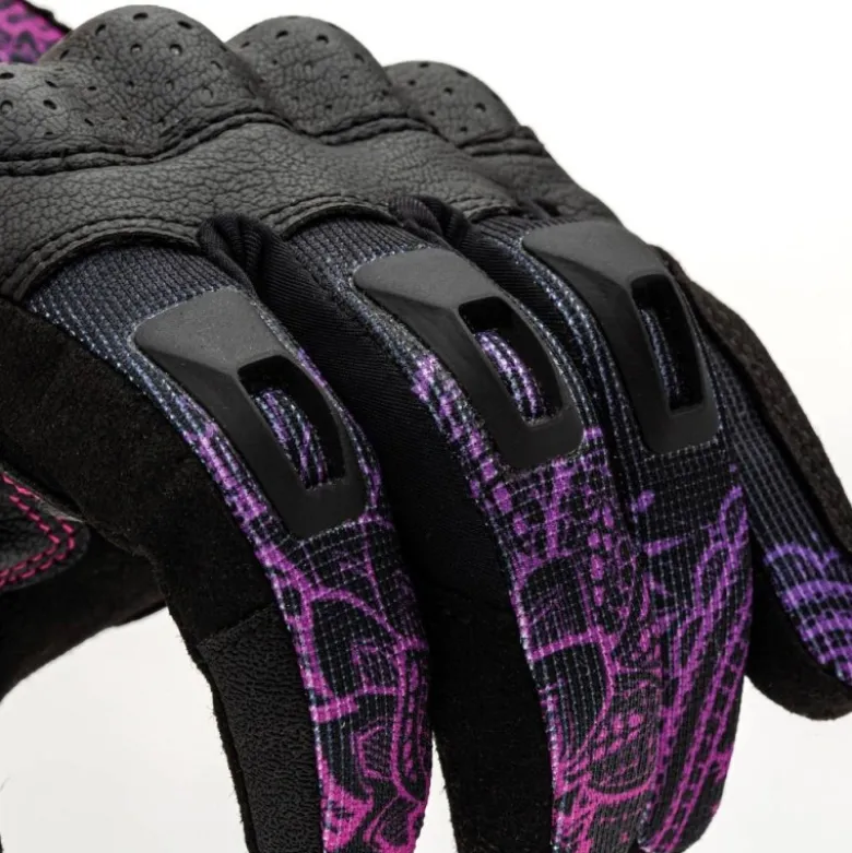 Guanti Donna In Tessuto Tucano Urbano Stacca Nero Violet Graphic
