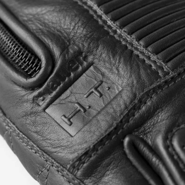 Guanti In Pelle Blauer Banner Nero