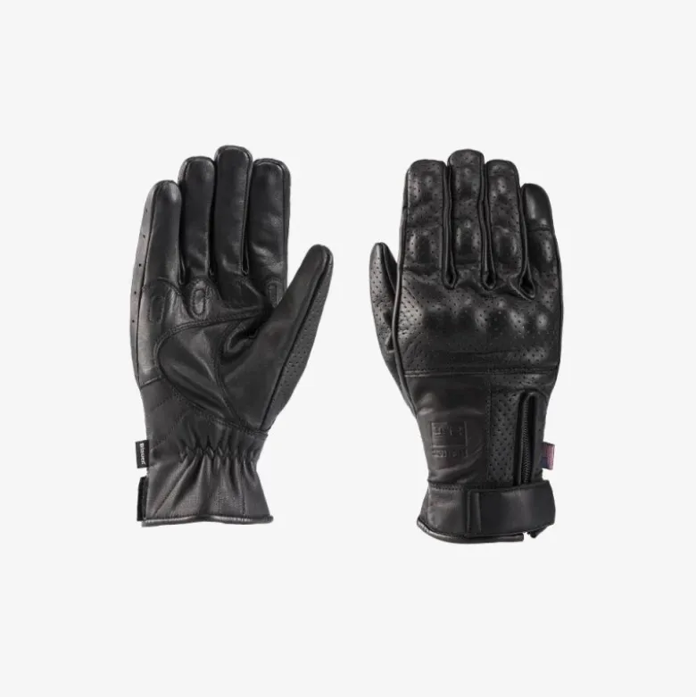 Guanti In Pelle Blauer Combo Nero