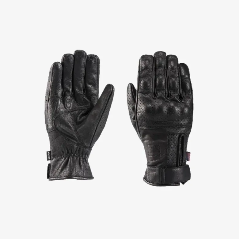 Guanti In Pelle Blauer Combo Nero