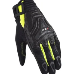 Guanti in Pelle e Tessuto Ls2 All Terrain Nero H-V Giallo