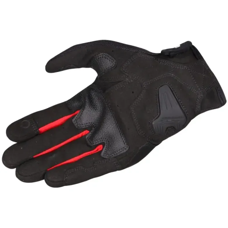 Guanti In Pelle E Tessuto LS2 Atom Nero Rosso