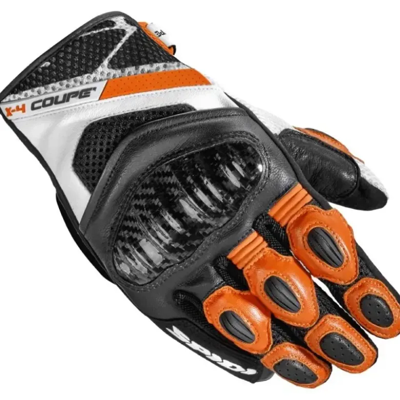 Guanti In Pelle e Tessuto Spidi X4 Coupe' Nero Arancio