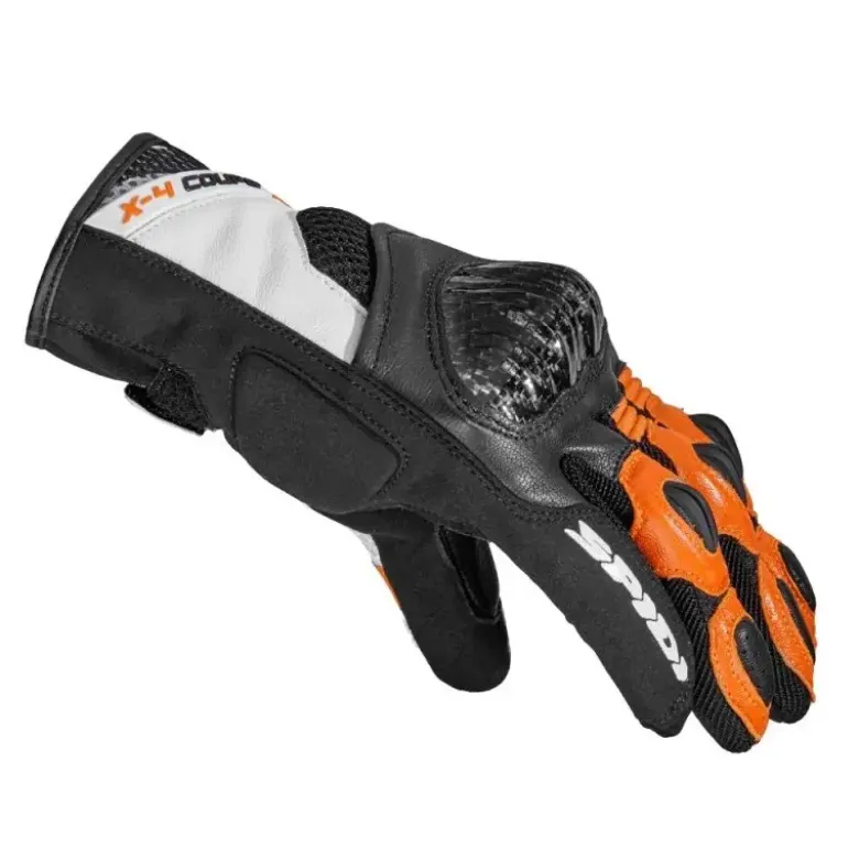 Guanti In Pelle e Tessuto Spidi X4 Coupe' Nero Arancio