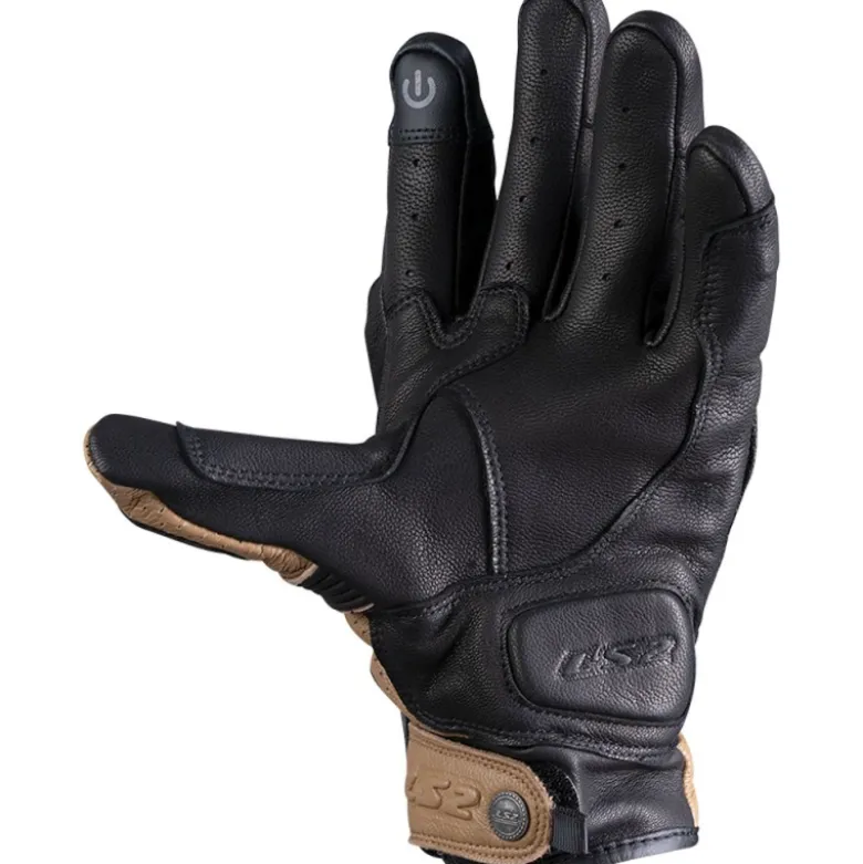 Guanti in Pelle Ls2 Duster Tabacco Nero
