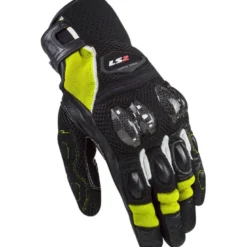 Guanti In Pelle Ls2 Spark II Air Nero H-V Giallo