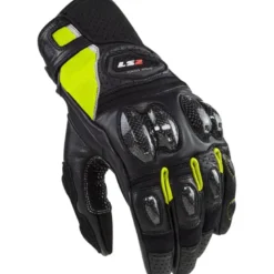 Guanti In Pelle Ls2 Spark II Nero H-V Giallo