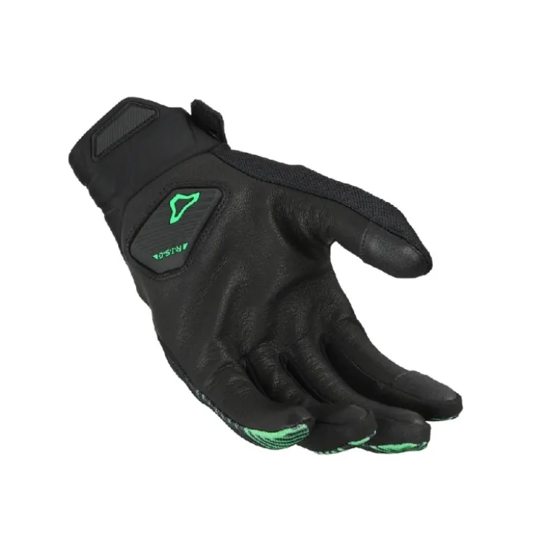 Guanti in Pelle Macna Obtain Leather Nero Verde