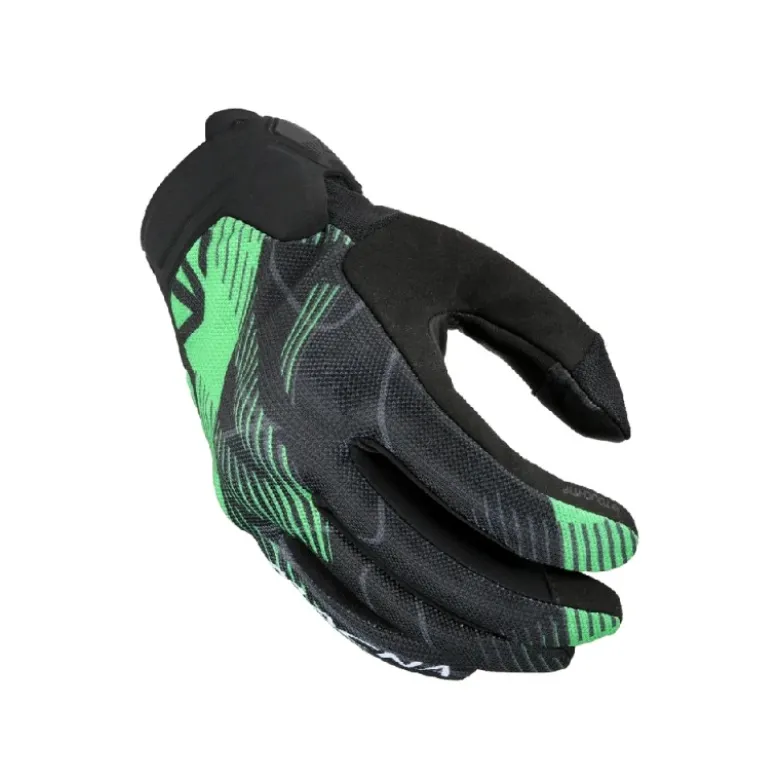 Guanti in Pelle Macna Obtain Leather Nero Verde