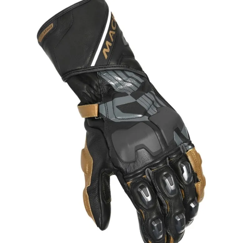 Guanti In Pelle Macna Powertrack Nero Grigio Oro