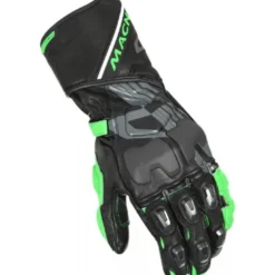 Guanti In Pelle Macna Powertrack Nero Grigio Verde
