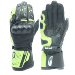 Guanti in Pelle OJ Sleek Nero Giallo