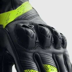 Guanti In Pelle Rebelhorn Viper Nero Grigio Giallo Fluo