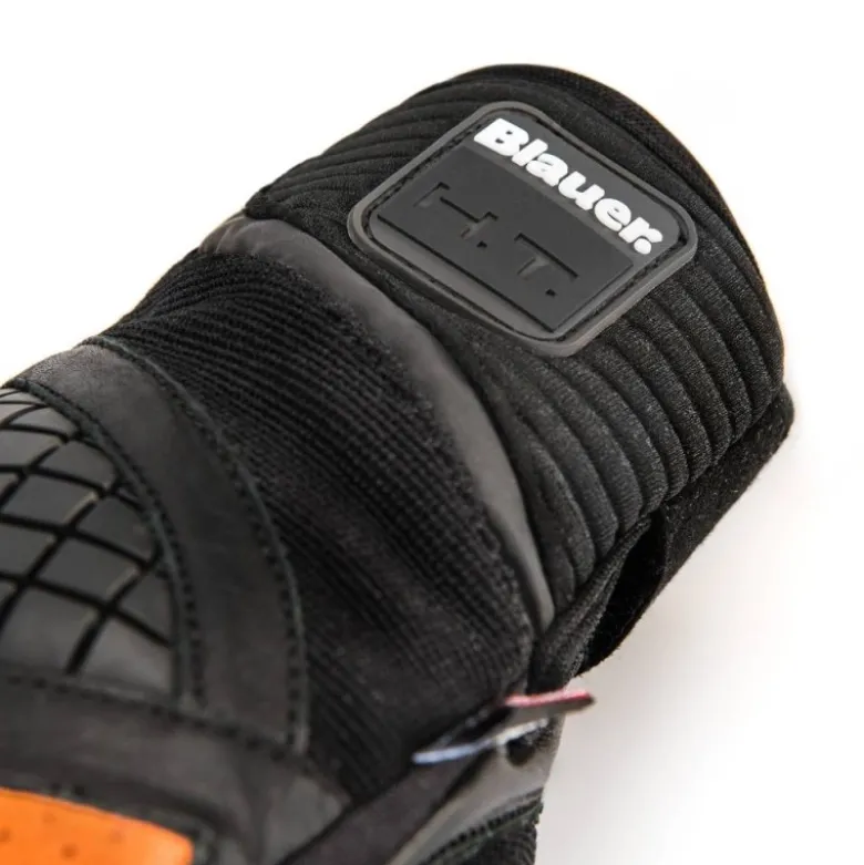 Guanti In Tessuto Blauer Urban Sport Nero Arancio