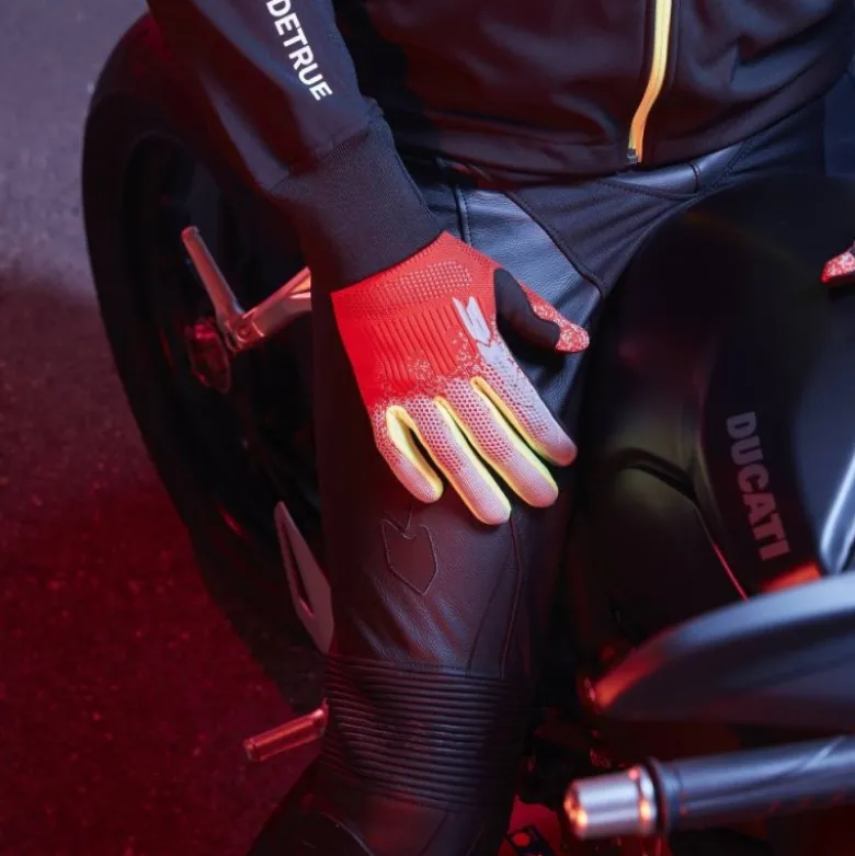 Guanti In Tessuto Spidi X-Knit Nero Rosso