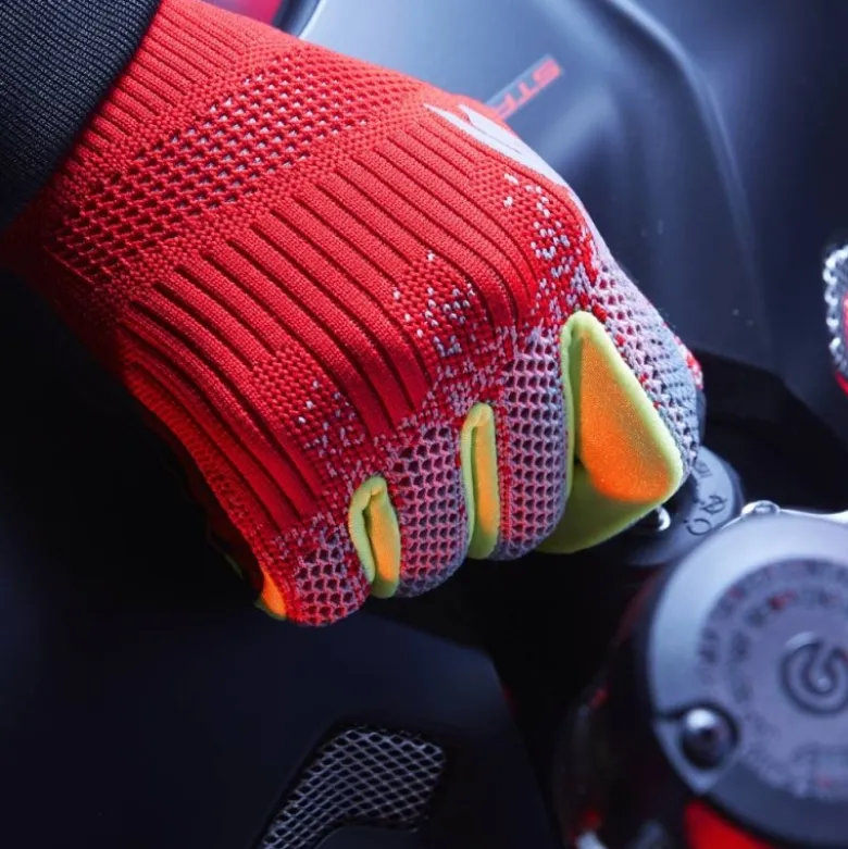 Guanti In Tessuto Spidi X-Knit Nero Rosso