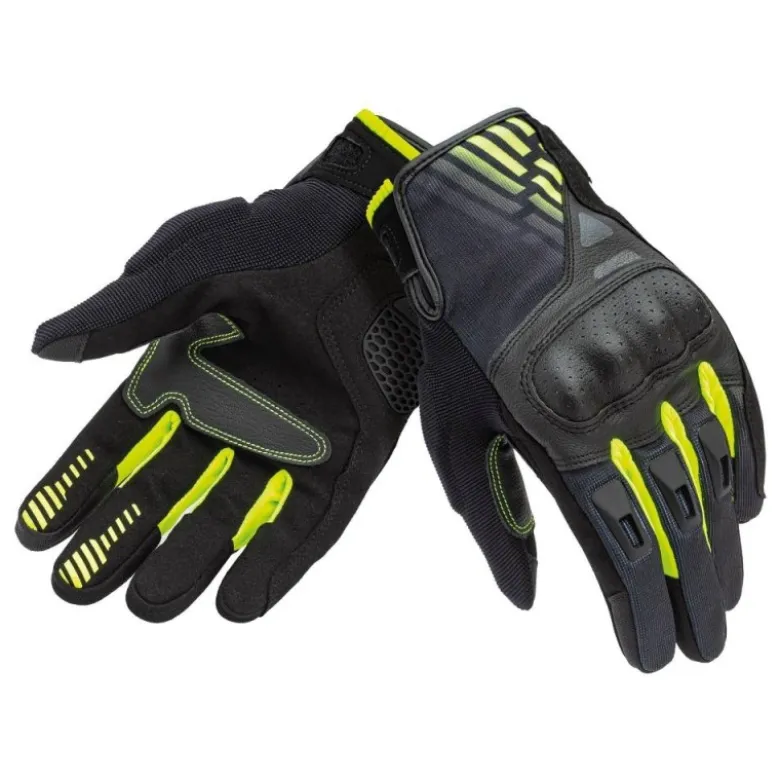 Guanti In Tessuto Tucano Urbano Stacca Nero Giallo Fluo