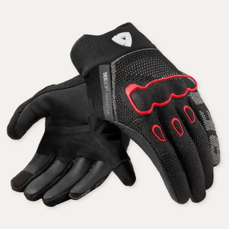 Guanti Moto In Tessuto Revit Hyperspeed 3 Nero Neon Rosso