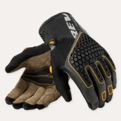Guanti Moto In Tessuto Revit Mangrove 2 Nero Giallo Ocra