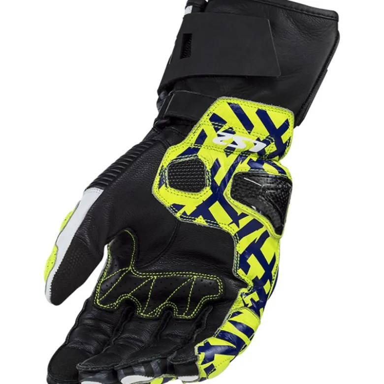Guanti Racing In Pelle Ls2 Feng Nero Blu