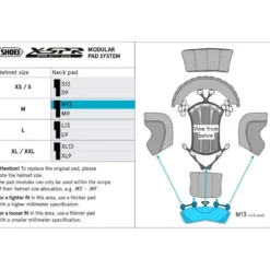 Imbottitura Collo Cuffia Shoei Type-P Center Pad Neck M13 Per Casco X-SPR Pro
