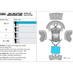 Imbottitura Posteriore Cuffia Shoei Type-P Center Pad Rear S9 Per Casco X-SPR Pro