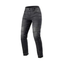 Jeans Donna Revit Moto 2 Ladies SF Nero Scuro Slavato L30 Accorciato